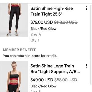 Lululemon Satin Shine High-Rise Train Tight